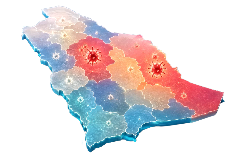 خريطة كورونا في السعودية: 3 مناطق تتحكم في 71.5% من الإصابات